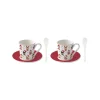 Ensemble de 2 petites tasses à espresso avec soucoupes et cuillères CHRISTMAS FRIENDS CATS