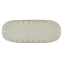 Ensemble de 3 plateaux ovales en porcelaine de 38×16 cm LIGHT GREY