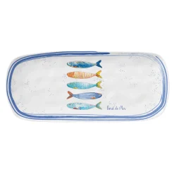 Ensemble de 4 plateaux rectangulaires BORD DE MER