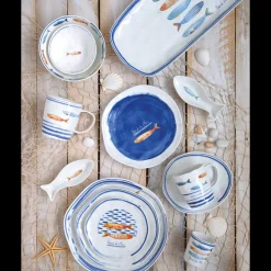 Ensemble de 4 plateaux rectangulaires BORD DE MER