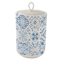 Ensemble de 2 pots en porcelaine Ø11×19 cm CASA DECOR BLUE