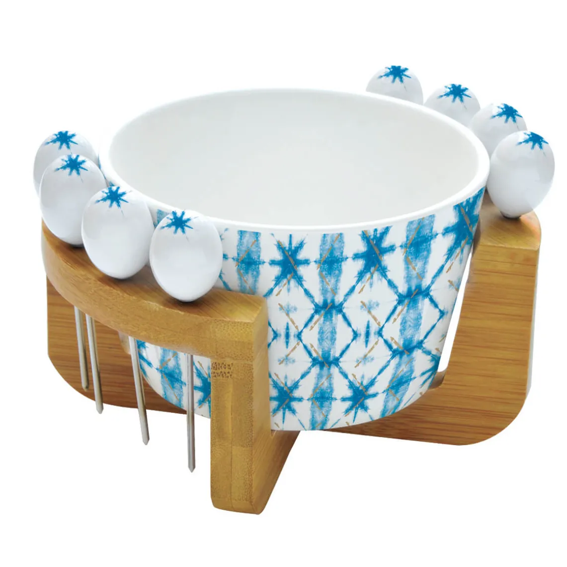 Ensemble de 4 sets de table en liège 40x30cm dans une boîte cadeau Shibori