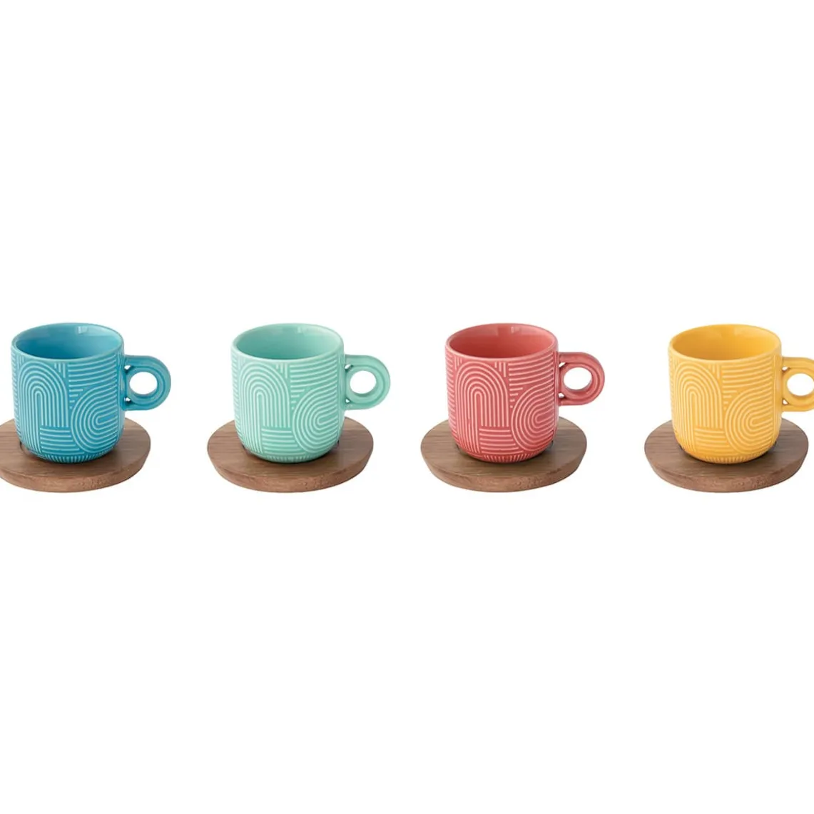 Ensemble de 4 tasses à café avec soucoupe TAKE A LOOP ASS.5
