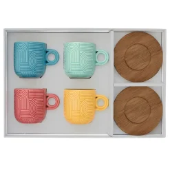 Ensemble de 4 tasses à café avec soucoupe TAKE A LOOP ASS.5