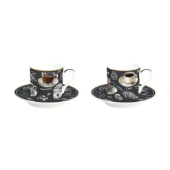 Ensemble de 2 tasses à café avec soucoupes BARISTA