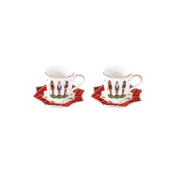 Ensemble de 2 tasses à café avec soucoupes Vintage NUTCRACKER