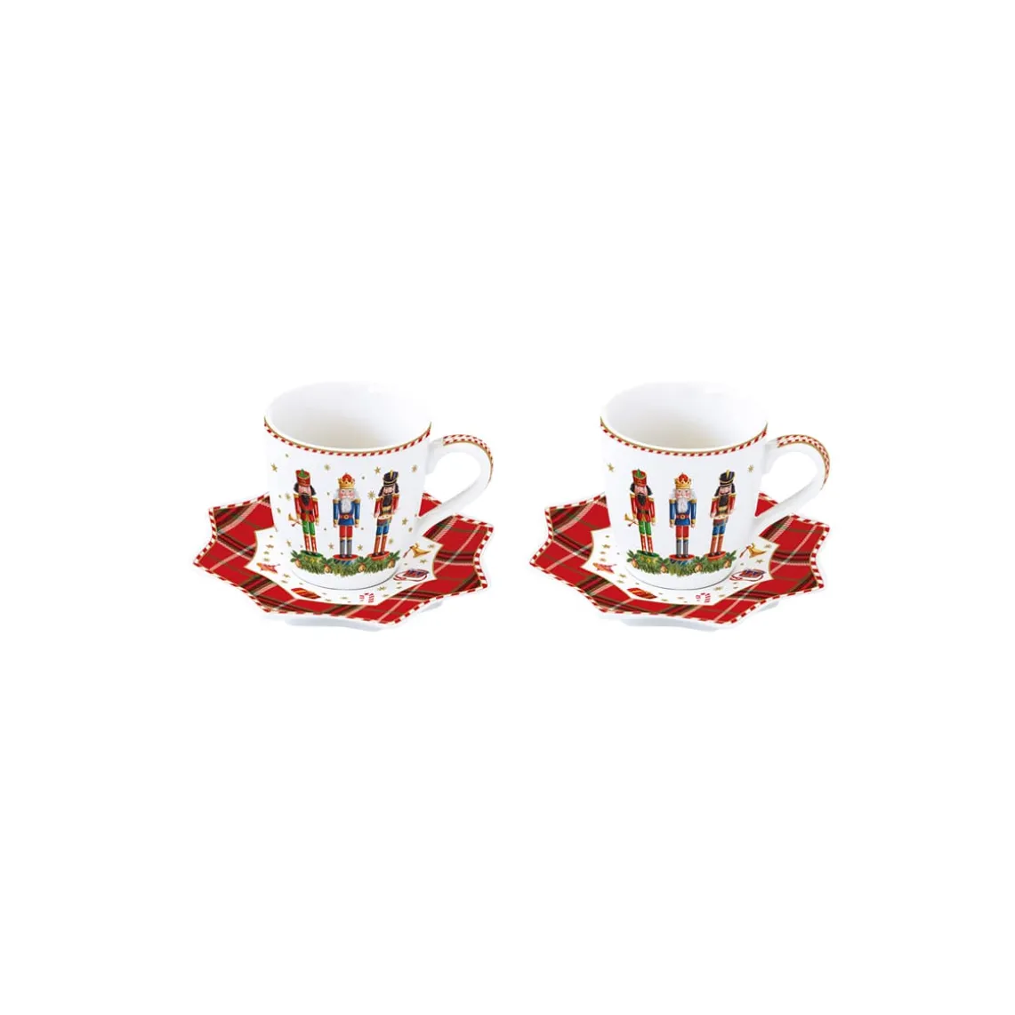 Ensemble de 2 tasses à café avec soucoupes Vintage NUTCRACKER