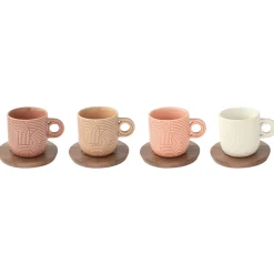 Ensemble de 4 tasses à café avec soucoupe TAKE A LOOP ASS.7