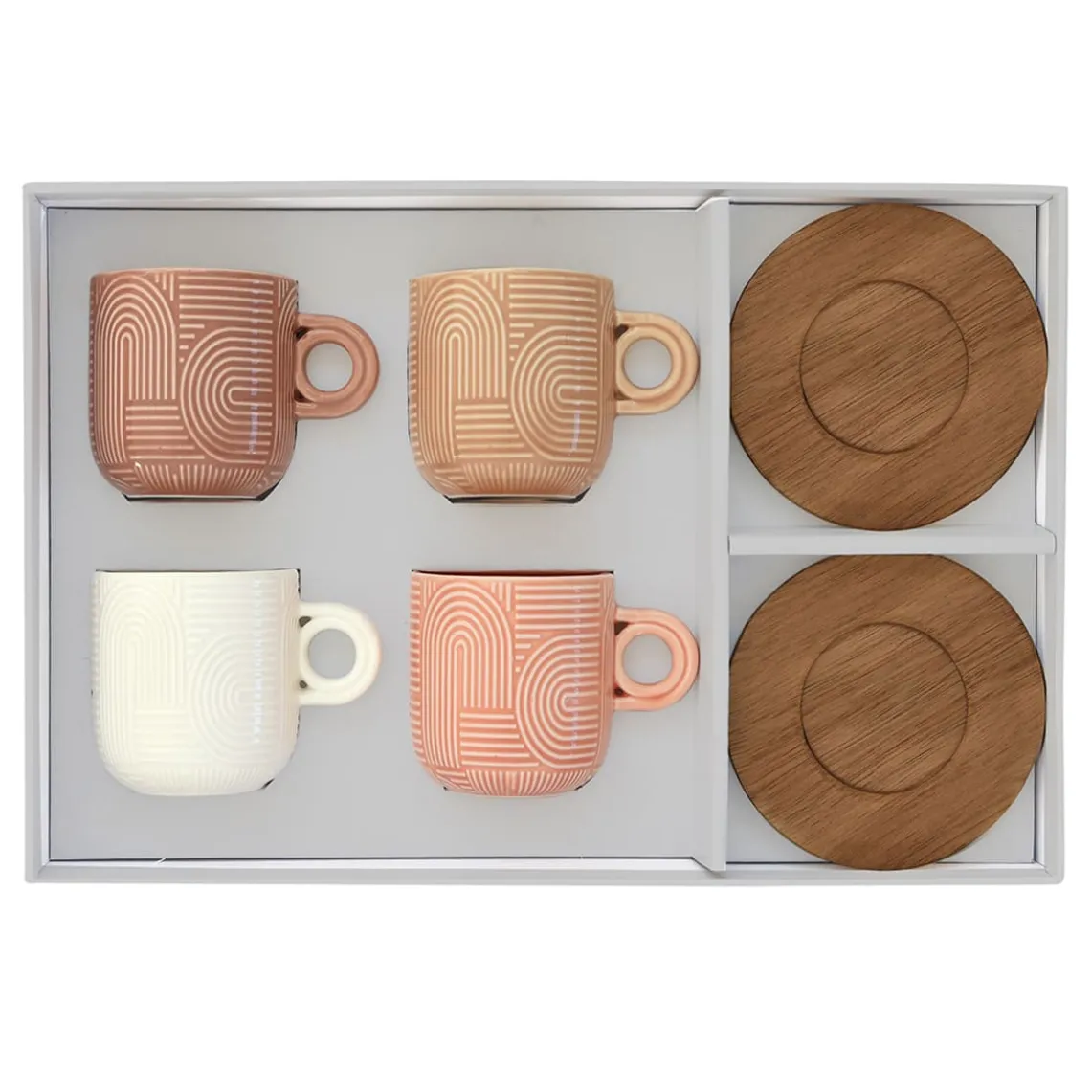 Ensemble de 4 tasses à café avec soucoupe TAKE A LOOP ASS.7