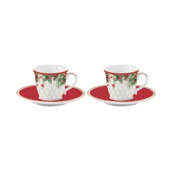 Ensemble de 2 tasses à café avec soucoupe CHRISTMAS BERRIES