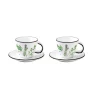 Ensemble de 2 tasses à café avec soucoupes, 120 ml en porcelaine HERBARIUM