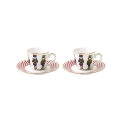 Ensemble de 2 tasses à café avec soucoupes NUTCRACKER