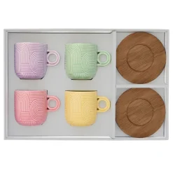 Ensemble de 4 tasses à café avec soucoupe TAKE A LOOP ASS.6