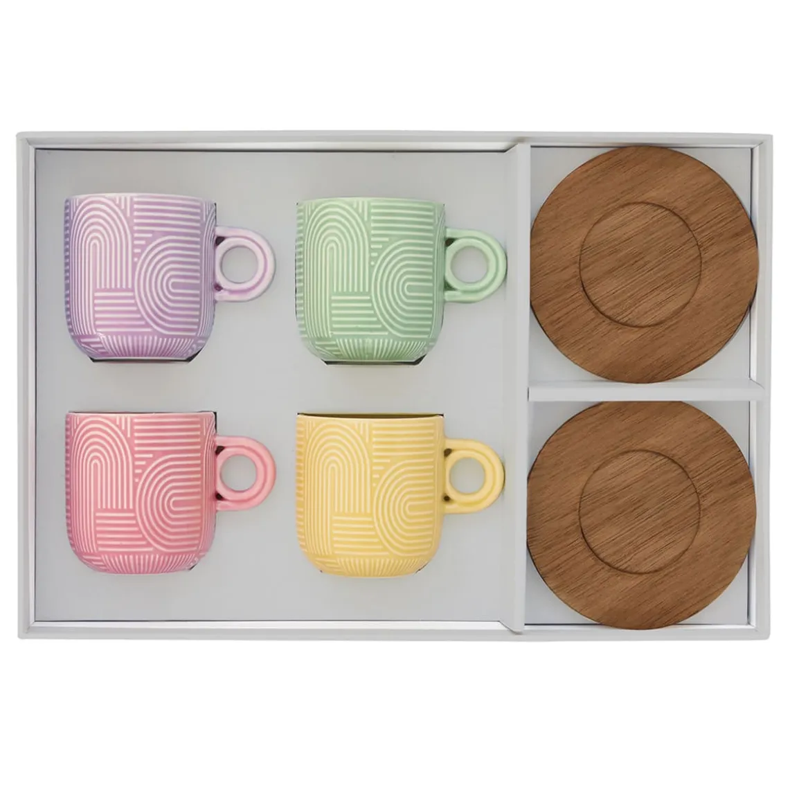 Ensemble de 4 tasses à café avec soucoupe TAKE A LOOP ASS.6