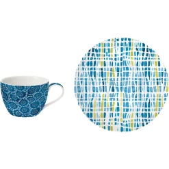 Ensemble de 6 tasses à café avec soucoupes, 110 ml en porcelaine SHIBORI 2