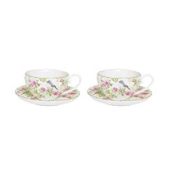 Ensemble de 2 tasses à café avec soucoupes SPRING TIME