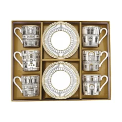 Ensemble de 6 tasses à café avec soucoupes PALAZZO