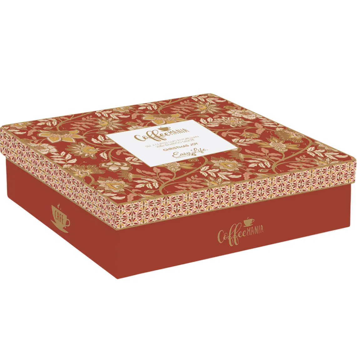 Ensemble de 4 tasses à café en porcelaine avec soucoupe en bambou 110 ml FLEURS DES RÊVES