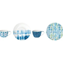 Ensemble de 2 tasses à café avec soucoupes SHIBORI