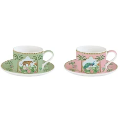 Ensemble de 6 tasses à café avec soucoupes PARADIS SAUVAGE
