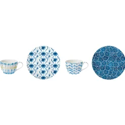 Ensemble de 2 tasses à café avec soucoupes SHIBORI