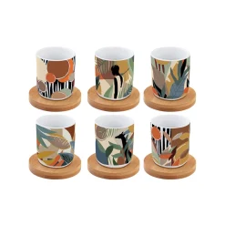 Ensemble de 6 tasses à espresso de 100 ml avec soucoupes KILIMANJARO