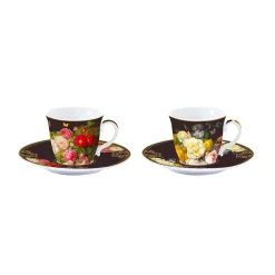 Ensemble de 2 tasses à espresso avec soucoupes VICTORIAN GARDEN