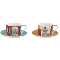 Ensemble de 2 tasses 240 ml avec soucoupes ILLUSION