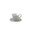 Ensemble de 6 tasses à thé de 120 ml avec soucoupes en porcelaine AQUA LIGHT GREY