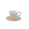 Ensemble de 6 tasses à thé de 250 ml avec soucoupes en porcelaine BEIGE