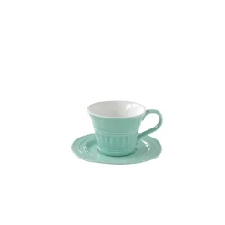 Ensemble de 6 tasses à thé de 120 ml avec soucoupes en porcelaine AQUA
