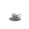 Ensemble de 6 tasses à thé de 120 ml avec soucoupes en porcelaine AQUA GREY