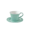 Ensemble de 6 tasses à thé de 250 ml avec soucoupes en porcelaine AQUA