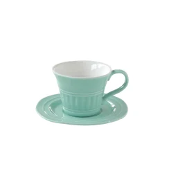 Ensemble de 6 tasses à thé de 250 ml avec soucoupes en porcelaine AQUA