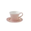 Ensemble de 6 tasses à thé de 250 ml avec soucoupes en porcelaine LIGHT PINK