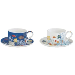 Ensemble de 2 tasses avec soucoupes AQUARIUM