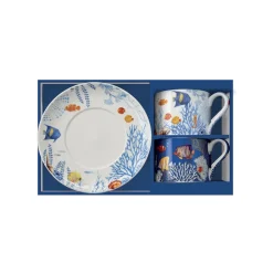 Ensemble de 2 tasses avec soucoupes AQUARIUM
