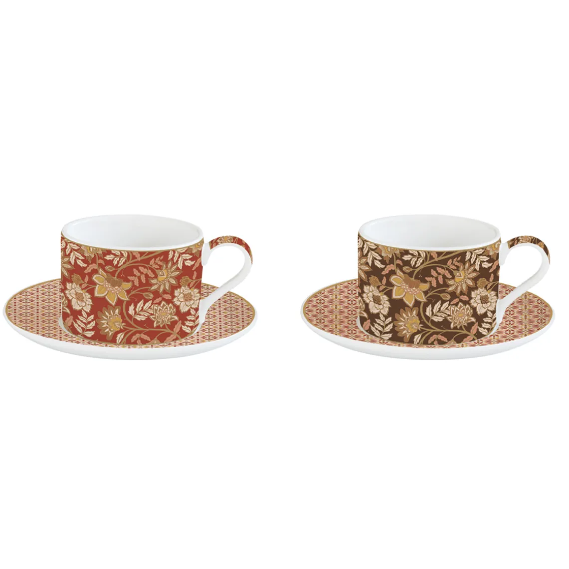 Ensemble de 2 tasses avec soucoupe en porcelaine 240 ml FLEURS DES RÊVES