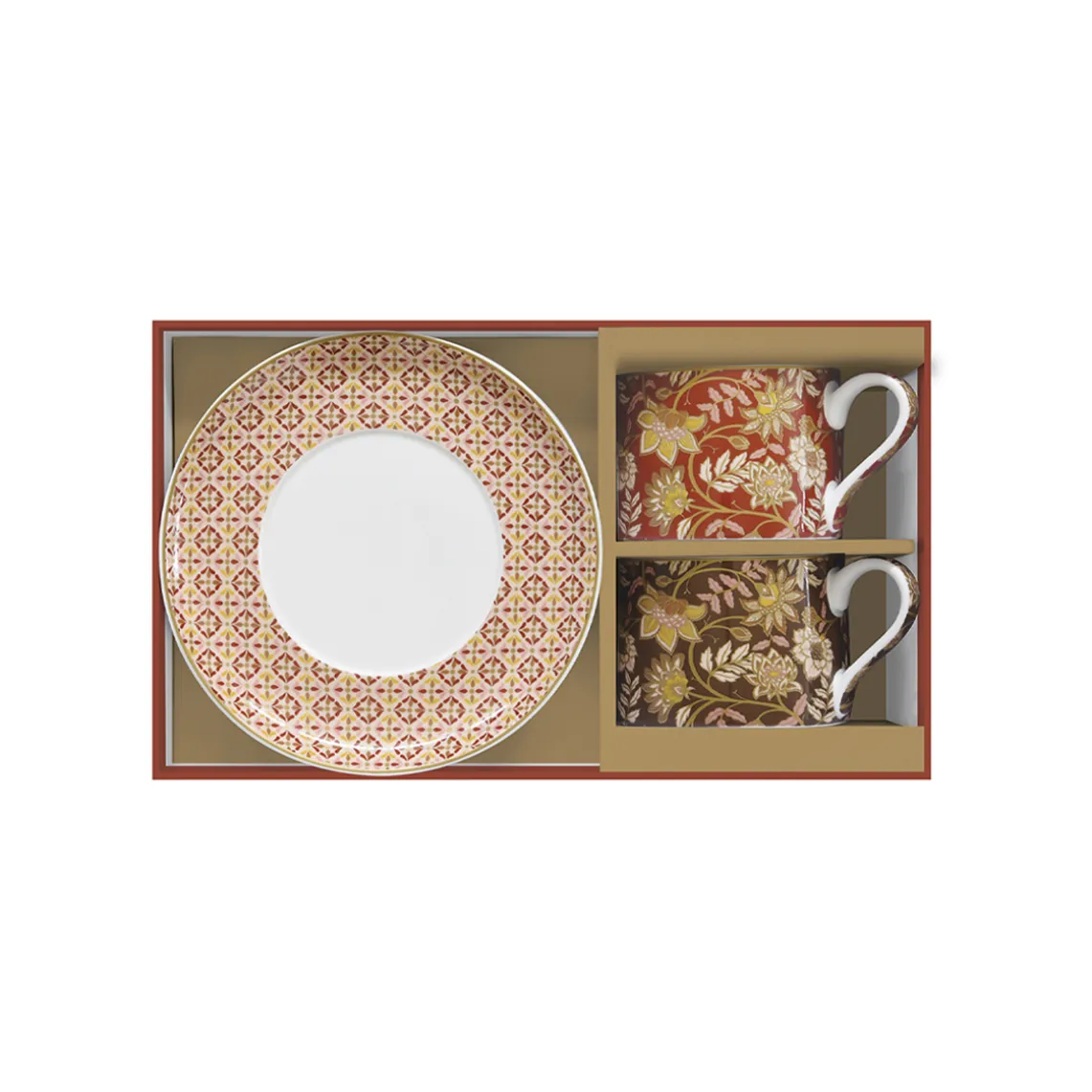 Ensemble de 2 tasses avec soucoupe en porcelaine 240 ml FLEURS DES RÊVES