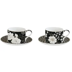 Ensemble de 2 tasses avec soucoupes ART DECO & FLOWERS