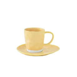 Ensemble de 6 tasses de 250 ml avec soucoupes en porcelaine INTERIORS YELLOW