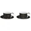 Ensemble de 2 tasses de 240 ml avec soucoupes en porcelaine, dans une boîte cadeau CELESTIAL