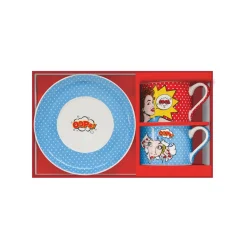 Ensemble de 2 tasses de 240 ml avec soucoupes POP ART