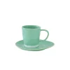 Ensemble de 6 tasses de 250 ml avec soucoupes en porcelaine INTERIORS AQUA