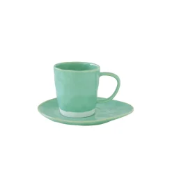 Ensemble de 6 tasses de 250 ml avec soucoupes en porcelaine INTERIORS AQUA