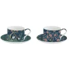 Ensemble de 2 tasses de 240 ml avec soucoupes en porcelaine, dans une boîte cadeau MANDALAY