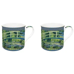 Ensemble de 2 tasses en porcelaine de 300 ml dans une boîte cadeau WATER LILIESAND THE JAPANESE BRIDG