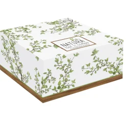 Ensemble de 2 tasses en porcelaine de 120 ml avec soucoupes en acacia NATURA