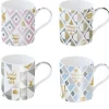 Ensemble de 4 tasses en porcelaine de 350 ml avec décors assortis SHINE & COLOUR WINTER SEASON