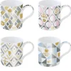 Ensemble de 4 tasses en porcelaine de 350 ml avec décors assortis SHINE & COLOUR COFFEE